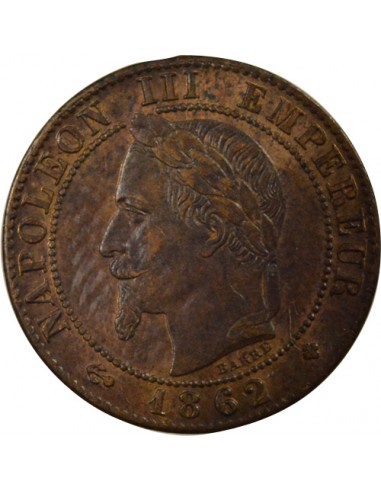 Napoléon III Tête Laurée 21 centime Bronze 1862 BB Strasbourg