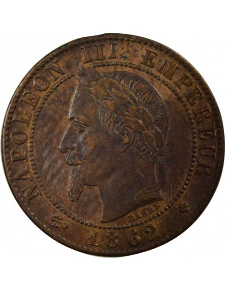 Napoléon III Tête Laurée 21 centime Bronze 1862 BB Strasbourg
