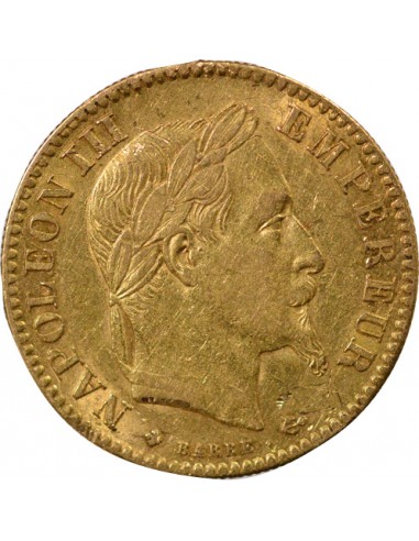 Napoléon III Tête laurée 10 francs Or 1864 BB Strasbourg