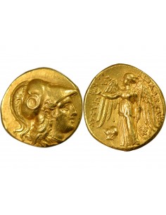 Grèce Antigone le Borgne Au nom d'Alexdandre le Grand 1 statère Or 315-311 Av JC