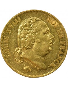 Louis XVIII Buste Habillé 40 francs Or 1818 W Lille 2