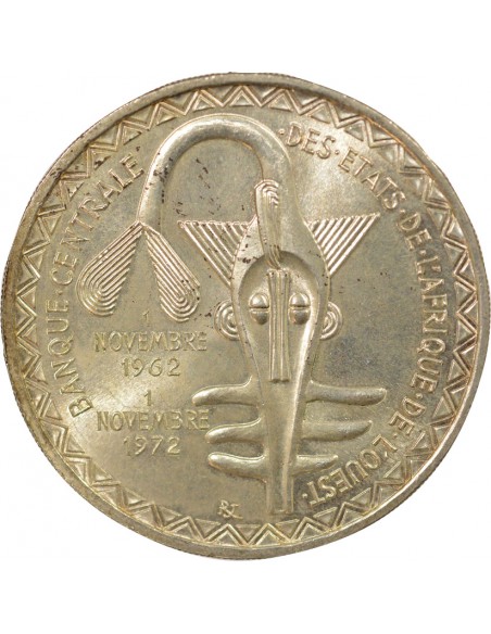 Afrique de l'Ouest Union Monétaire 500 francs Argent 1972 A Paris
