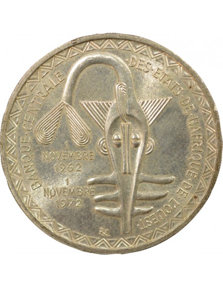 Afrique de l'Ouest  Union Monétaire 500 francs Argent 1972 A Paris