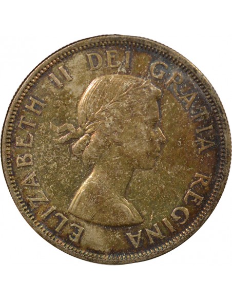 Reine d'Angleterre et du Commonwealth 1er Portrait 1 Dollar Argent 1959 Ottawa