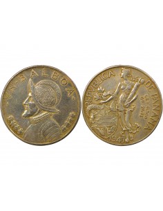 Panama 1 balboa Argent 1947 Philadelphie