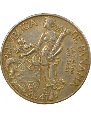 Panama 1 balboa Argent 1947 Philadelphie