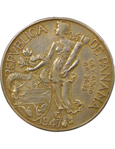 Panama 1 balboa Argent 1947 Philadelphie