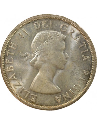 Reine d'Angleterre et du Commonwealth 1er Portrait 1 Dollar Argent 1963 Ottawa