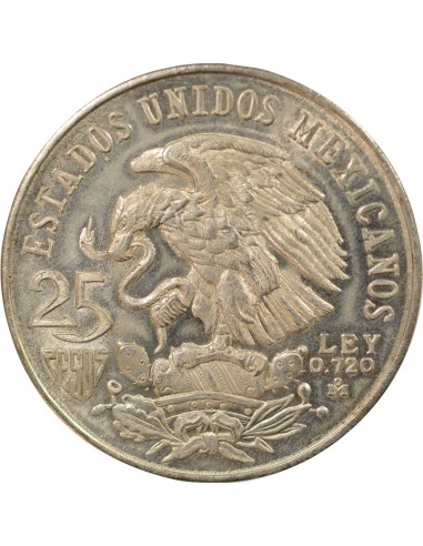 Mexique Jeux Olympiques 25 pesos Argent 1968 Mo Mexico City