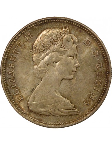 Reine d'Angleterre et du Commonwealth 2nd Portrait 1 Dollar Argent 1965 Ottawa