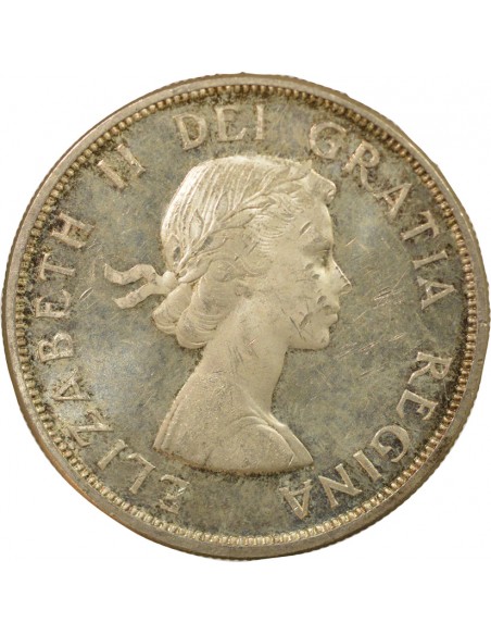 Reine d'Angleterre et du Commonwealth 1er Portrait 1 Dollar Argent 1963 Ottawa