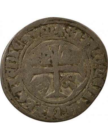 Louis XI A la Couronne 1 blanc Billon 1461-1483 B Rouen