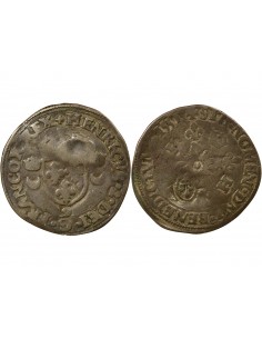 Louis XIII Douzain Henri II réformé 1 quinzain Billon 1640