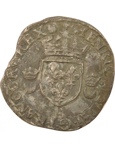 Henri II Aux Croissants 1 douzain Argent 1551 F Angers