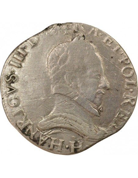 Henri III 4e Type 1 teston Argent 1576 H La Rochelle