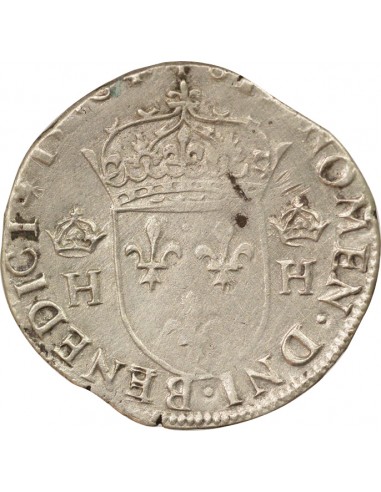Henri III 4e Type 1 teston Argent 1576 H La Rochelle