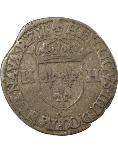 Roi de Navarre et de France Aux Deux H 1 douzain Billon 1592 C Saint-Lô