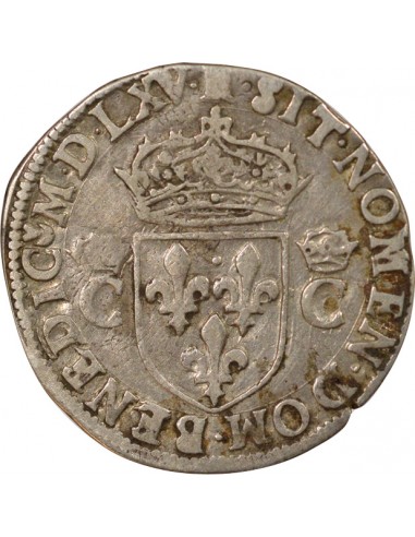 Charles IX 2e Type 1/2 teston Argent 1565 M Toulouse