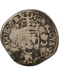 Henri II Aux Croissants 1 douzain Argent 1550 A - Paris 2