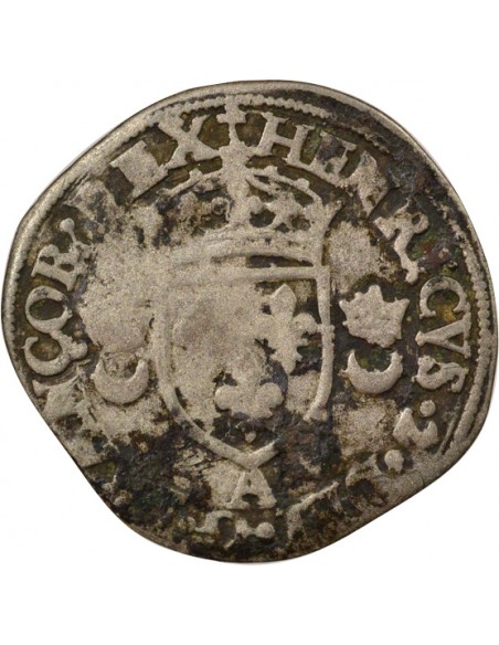Henri II Aux Croissants 1 douzain Argent 1550 A - Paris