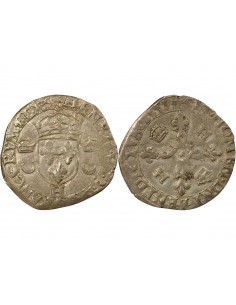 Henri II Aux Croissants 1 douzain Argent 1551 H La Rochelle