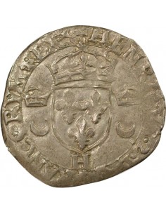 Henri II Aux Croissants 1 douzain Argent 1551 H La Rochelle 2