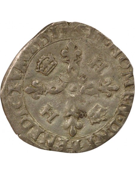 Henri II Aux Croissants 1 douzain Argent 1551 H La Rochelle