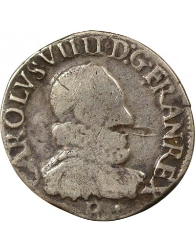 Henri III Au nom de Charles IX 1/2 teston Argent 1575 B Rouen
