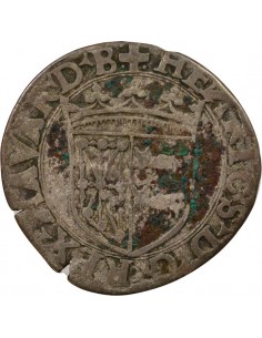 Navarre Henri d'Albret A la Croisette 1 liard Billon 1517-1555 F Morlaas 2