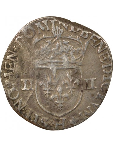 Roi de Navarre et de France Croix Feuillue 1/4 écu Argent 1590 H La Rochelle