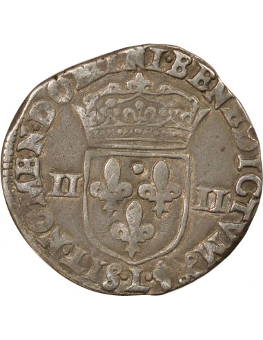 Roi de Navarre et de France Croix Feuillue 1/4 écu Argent 1601 L Bayonne