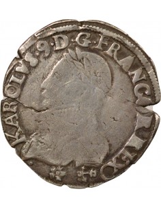 Charles IX Au nom de Charles IX 1 teston Argent 1575 L Bayonne 2