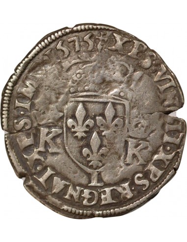 Charles IX Au nom de Charles IX 1 teston Argent 1575 L Bayonne