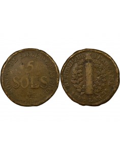 Siège de Mayence 5 sols Bronze 1793 Mayence