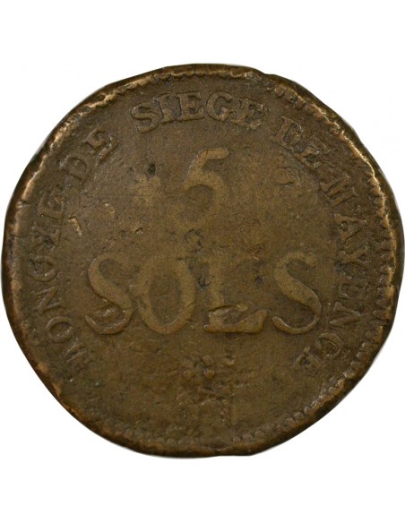 Siège de Mayence 5 sols Bronze 1793 Mayence