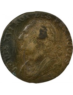 Louis XVI au Faisceau 12 deniers Cuivre 1792 T Nantes 2