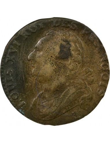 Louis XVI au Faisceau 12 deniers Cuivre 1792 T Nantes