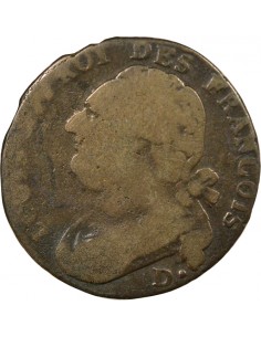 Louis XVI au Faisceau 12 deniers Cuivre 1793 P Dijon 2