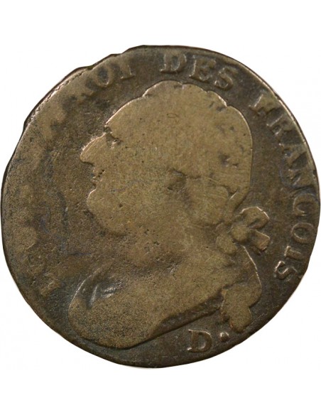 Louis XVI au Faisceau 12 deniers Cuivre 1793 P Dijon