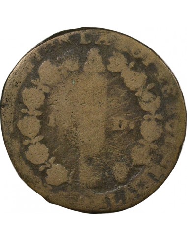 Louis XVI au Faisceau 12 deniers Cuivre 1793 P Dijon