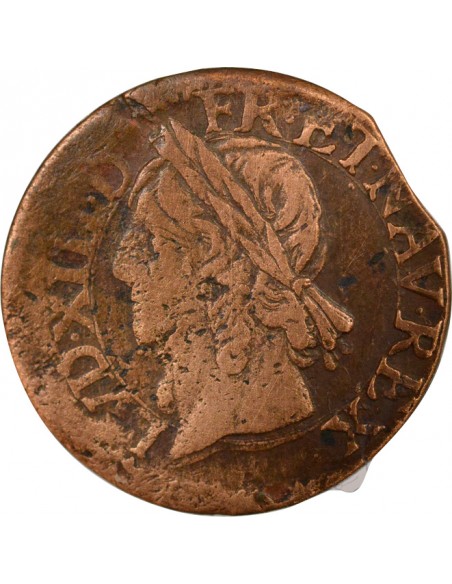 Latin 1 double tournois Cuivre 1642 K Bordeaux