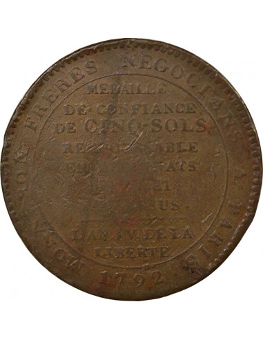 5 sols Cuivre 1792 Birmingham