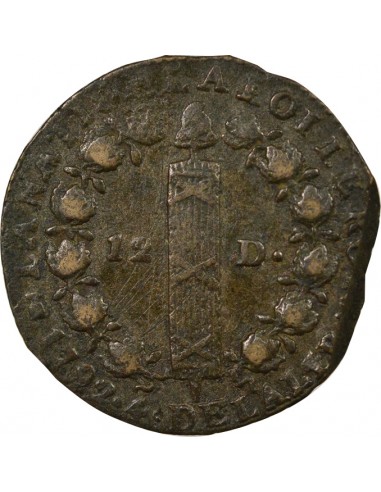 Louis XVI Au Faisceau 12 deniers Cuivre 1792 T Nantes