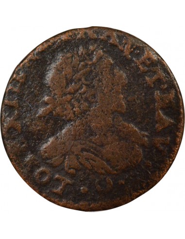 Louis XIII 1 double tournois Cuivre 1639