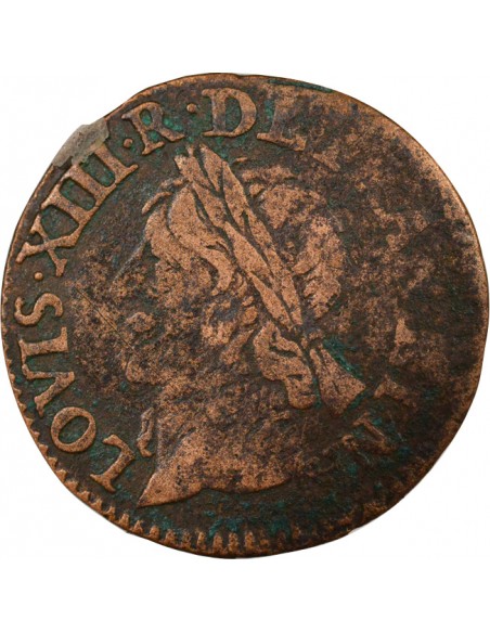 Français 1 double tournois Cuivre 1642