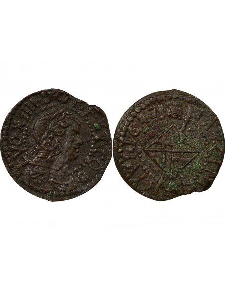 Catalogne Louis XIV 1 sizain Cuivre 1647 Barcelone