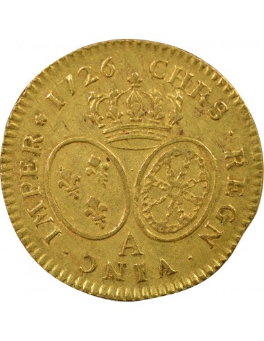 Louis XV Aux Lunettes 1 louis d'or Or 1726 A - Paris