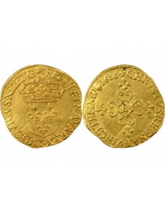 Louis XIII Au Soleil 1 ecu d'or au soleil Or 1636 B Rouen