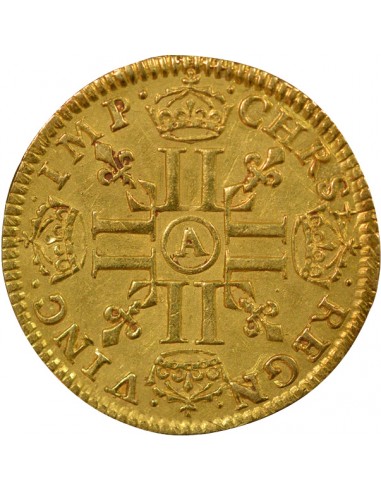 Louis XIII A la Mèche Longue 1/2 louis d'or Or 1642 A - Paris