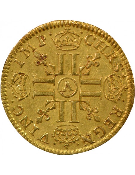 Louis XIII A la Mèche Longue 1/2 louis d'or Or 1642 A - Paris